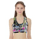Spot Paint Pink Black Green Yellow Blue Sexy Sports Bra with Border View1
