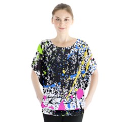 Spot Paint Pink Black Green Yellow Blue Sexy Blouse