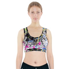 Spot Paint Pink Black Green Yellow Blue Sexy Sports Bra With Pocket