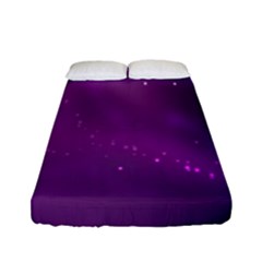 Space Star Planet Galaxy Purple Fitted Sheet (full/ Double Size)