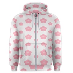 Star Pink Flower Polka Dots Men s Zipper Hoodie by Mariart