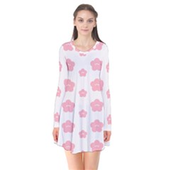 Star Pink Flower Polka Dots Flare Dress by Mariart