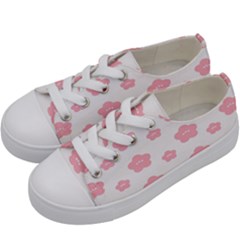 Star Pink Flower Polka Dots Kids  Low Top Canvas Sneakers by Mariart