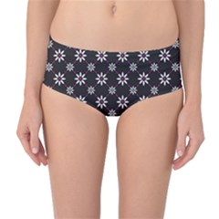 Sunflower Star Floral Purple Pink Mid-waist Bikini Bottoms by Mariart