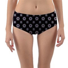 Sunflower Star Floral Purple Pink Reversible Mid-waist Bikini Bottoms by Mariart