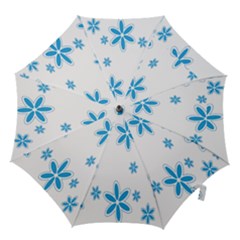 Star Flower Blue Hook Handle Umbrellas (large)