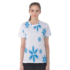 Star Flower Blue Women s Cotton Tee