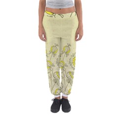 Sunflower Fly Flower Floral Women s Jogger Sweatpants by Mariart