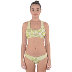 Sunflower Fly Flower Floral Cross Back Hipster Bikini Set by Mariart