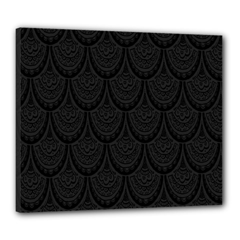 Skin Abstract Wallpaper Dump Black Flower  Wave Chevron Canvas 24  X 20 