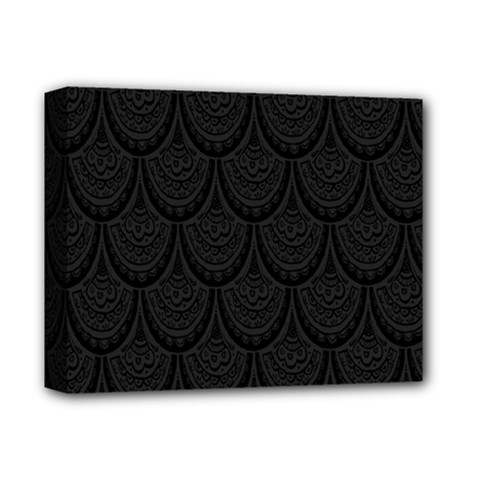 Skin Abstract Wallpaper Dump Black Flower  Wave Chevron Deluxe Canvas 14  X 11 