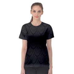 Skin Abstract Wallpaper Dump Black Flower  Wave Chevron Women s Sport Mesh Tee