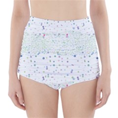 Spot Polka Dots Blue Pink Sexy High-waisted Bikini Bottoms