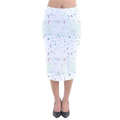 Spot Polka Dots Blue Pink Sexy Velvet Midi Pencil Skirt