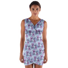 Pattern Kitty Headphones  Wrap Front Bodycon Dress by iCreate