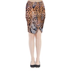 Tiger Beetle Lion Tiger Animals Leopard Midi Wrap Pencil Skirt by Mariart