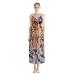 Tiger Beetle Lion Tiger Animals Leopard Button Up Chiffon Maxi Dress by Mariart