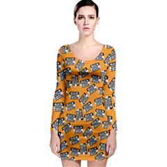 Pattern Halloween Wearing Costume Icreate Long Sleeve Bodycon Dress by iCreate