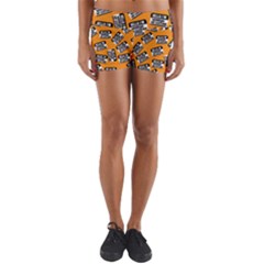 Pattern Halloween Wearing Costume Icreate Yoga Shorts by iCreate