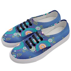 Flower Blue Floral Sunflower Star Polka Dots Sexy Women s Classic Low Top Sneakers