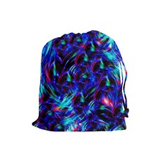 Dark Neon Stuff Blue Red Black Rainbow Light Drawstring Pouches (large)  by Mariart