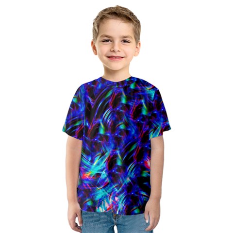 Dark Neon Stuff Blue Red Black Rainbow Light Kids  Sport Mesh Tee by Mariart