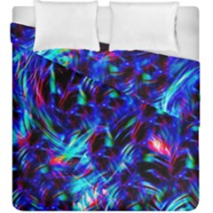 Dark Neon Stuff Blue Red Black Rainbow Light Duvet Cover Double Side (king Size) by Mariart