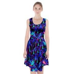 Dark Neon Stuff Blue Red Black Rainbow Light Racerback Midi Dress by Mariart