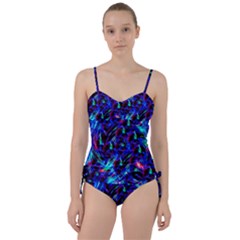 Dark Neon Stuff Blue Red Black Rainbow Light Sweetheart Tankini Set by Mariart