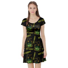 Pattern Halloween Witch Got Candy? Icreate Short Sleeve Skater Dress by iCreate