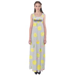 Cute Fruit Cerry Yellow Green Pink Empire Waist Maxi Dress