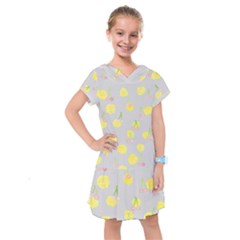 Cute Fruit Cerry Yellow Green Pink Kids  Drop Waist Dress