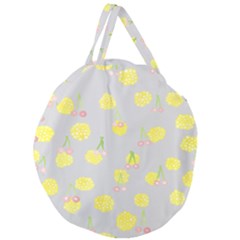 Cute Fruit Cerry Yellow Green Pink Giant Round Zipper Tote