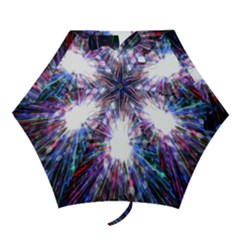Seamless Animation Of Abstract Colorful Laser Light And Fireworks Rainbow Mini Folding Umbrellas by Mariart