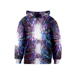Seamless Animation Of Abstract Colorful Laser Light And Fireworks Rainbow Kids  Pullover Hoodie
