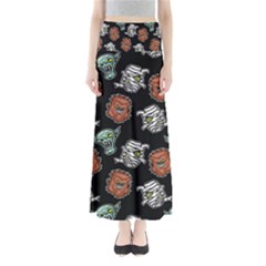 Pattern Halloween Werewolf Mummy Vampire Icreate Full Length Maxi Skirt by iCreate