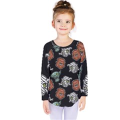 Pattern Halloween Werewolf Mummy Vampire Icreate Kids  Long Sleeve Tee