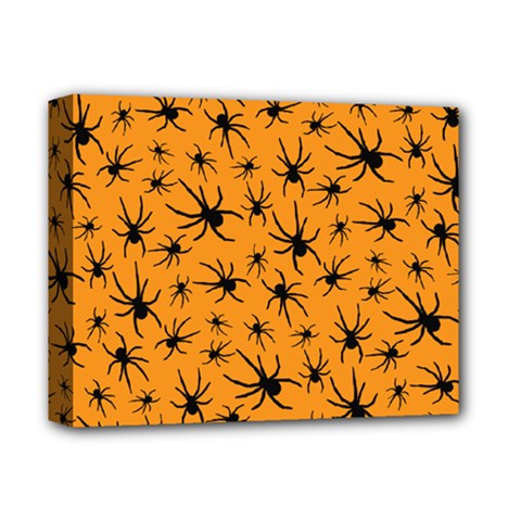 Pattern Halloween Black Spider Icreate Deluxe Canvas 14  X 11  by iCreate