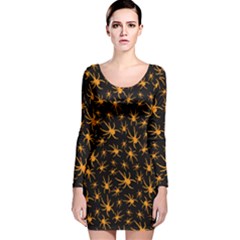 Halloween Spiders Long Sleeve Velvet Bodycon Dress