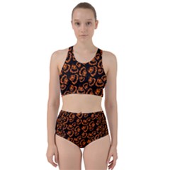 Pattern Halloween Jackolantern Racer Back Bikini Set by iCreate