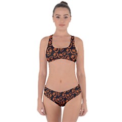 Pattern Halloween Jackolantern Criss Cross Bikini Set by iCreate