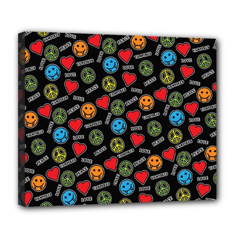 Pattern Halloween Peacelovevampires  Icreate Deluxe Canvas 24  X 20   by iCreate