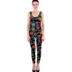 Pattern Halloween Peacelovevampires  Icreate Onepiece Catsuit by iCreate