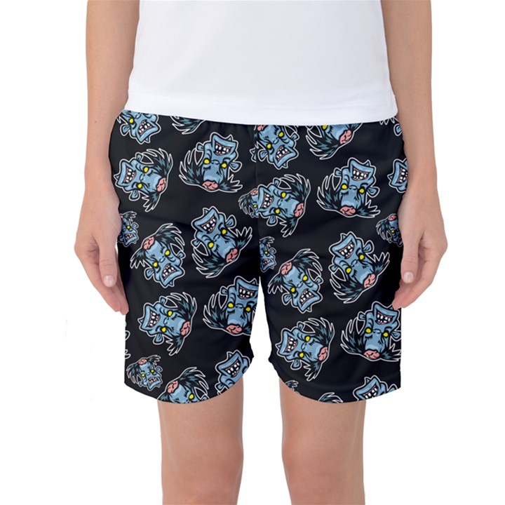 Pattern Halloween Zombies Brains Women s Basketball Shorts