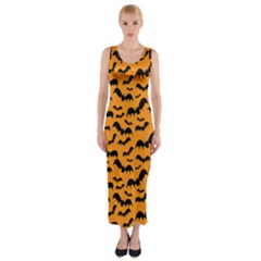 Pattern Halloween Bats  Icreate Fitted Maxi Dress