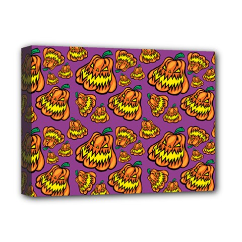 Halloween Colorful Jackolanterns  Deluxe Canvas 16  X 12  
