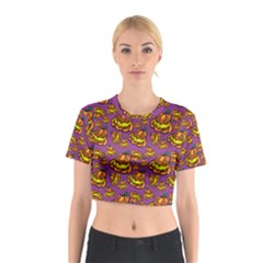 Halloween Colorful Jackolanterns  Cotton Crop Top by iCreate