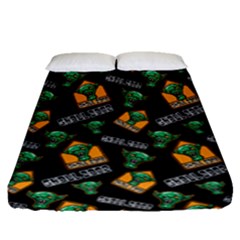Halloween Ghoul Zone Icreate Fitted Sheet (Queen Size)