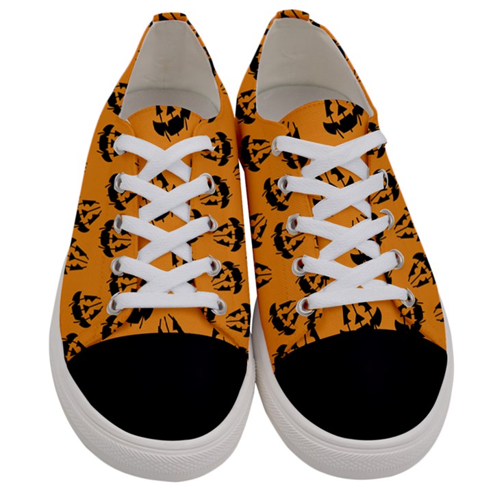 Halloween Jackolantern Pumpkins iCreate Women s Low Top Canvas Sneakers