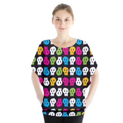 Pattern Painted Skulls Icreate Blouse by iCreate